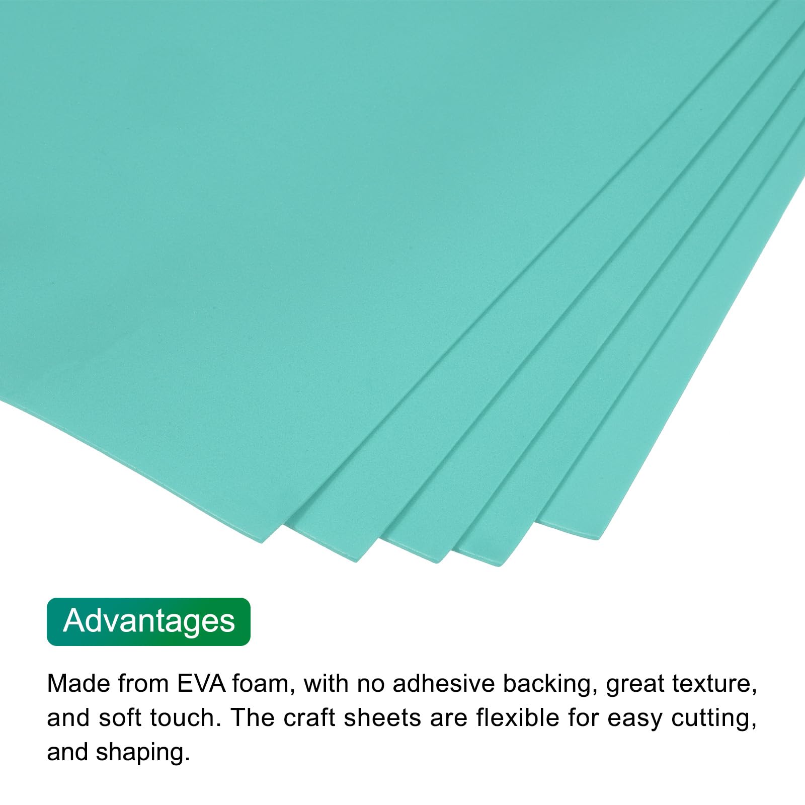 QUARKZMAN Lot de 5 Feuilles Feuilles de Mousse EVA Vertes 90 cm x 50 cm