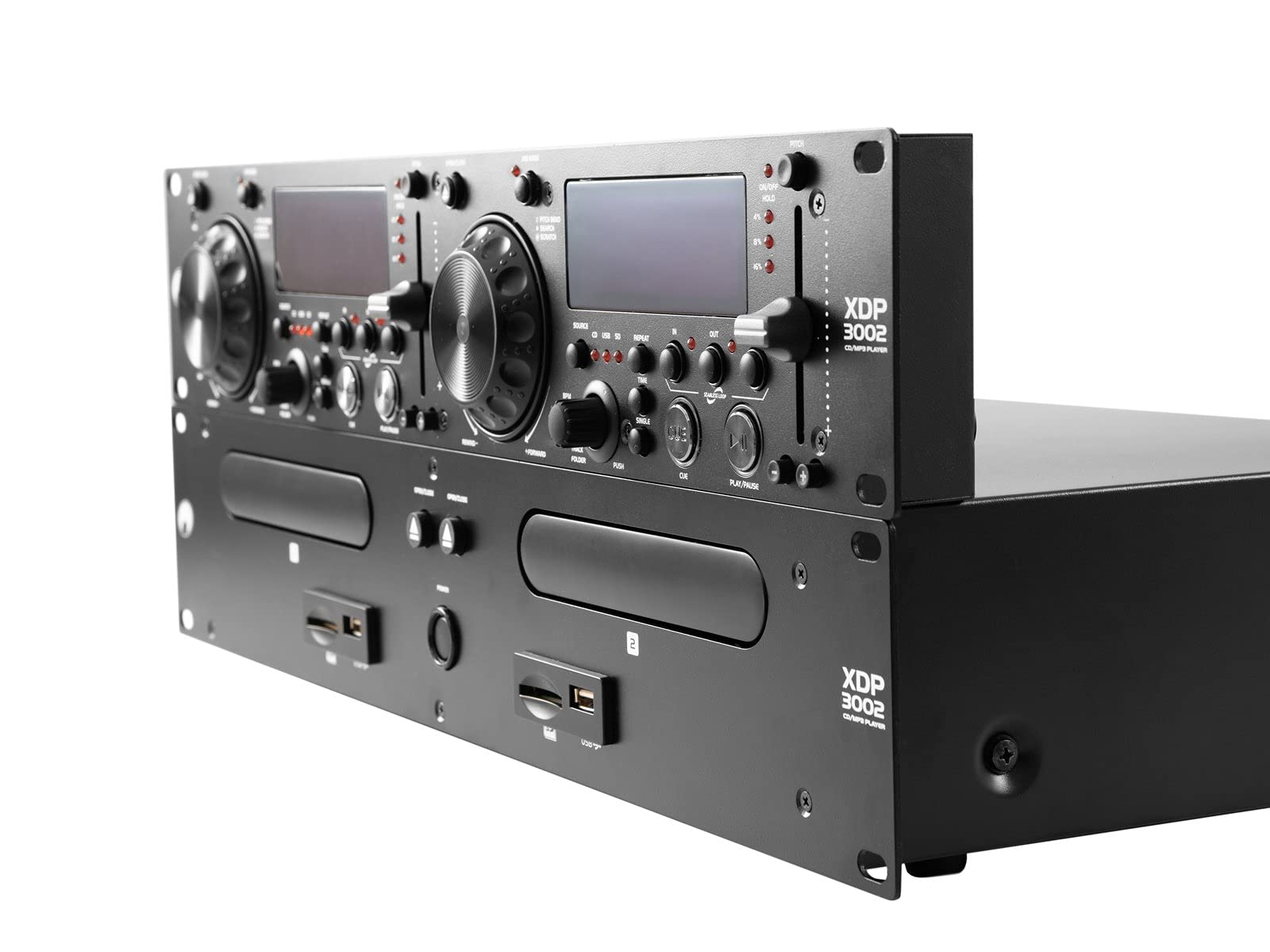 OMNITRONIC XDP-3002 - Reproductor de CD Doble y MP3 para CD, USB y SD