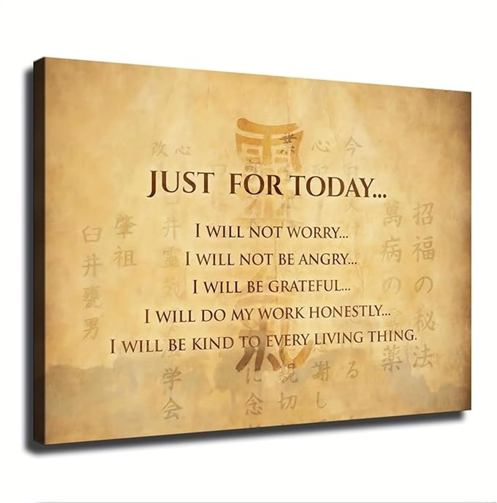 KCDFDVJFBM Principles Just For Today Canvas Wall-Art Serene Spiritual Decor for Space and Bedroom