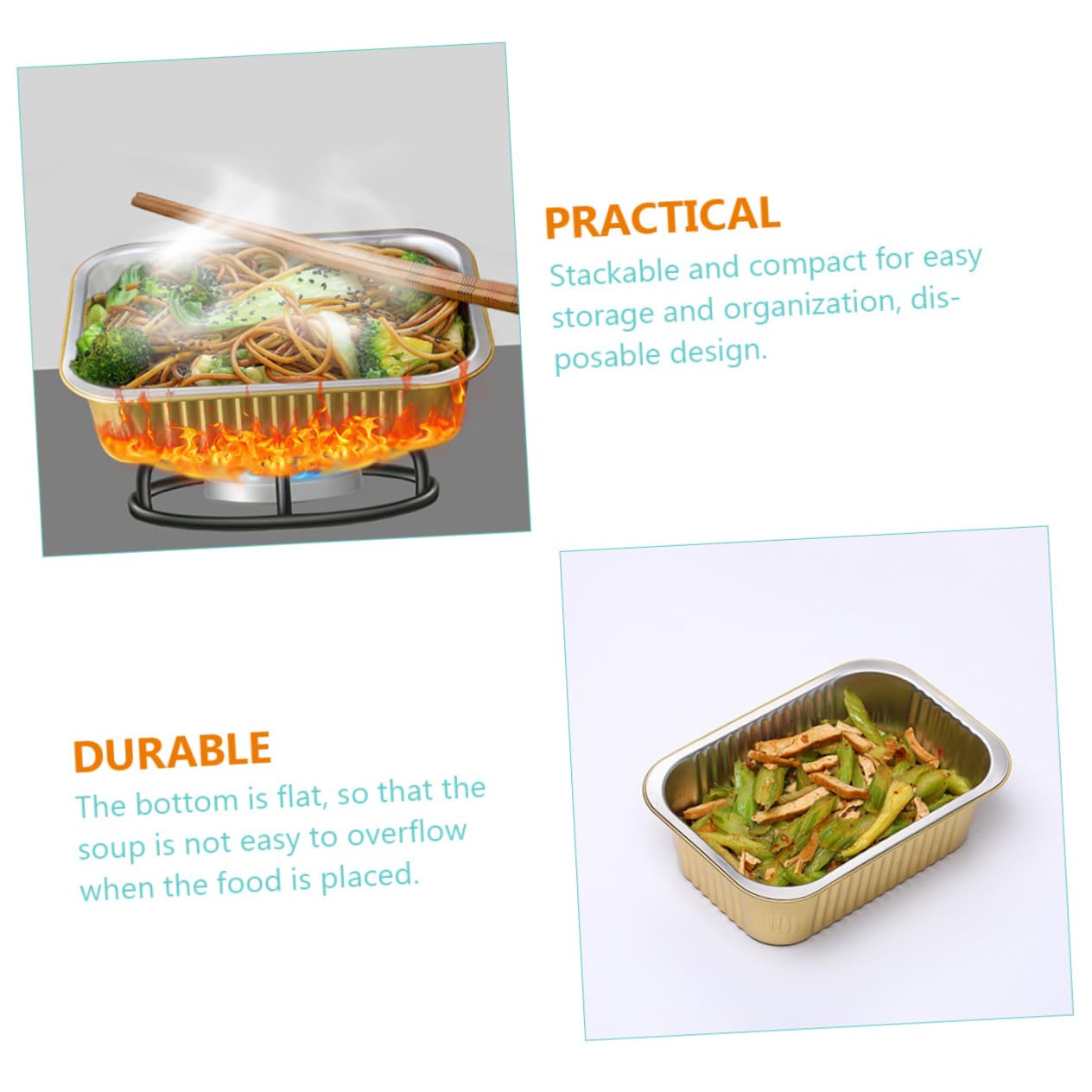 BRIGHTFUFU Disposable Aluminum Foil Cake Boxes Lids 6 Count Aluminum Pans for BBQ Wedding Outdoor Events