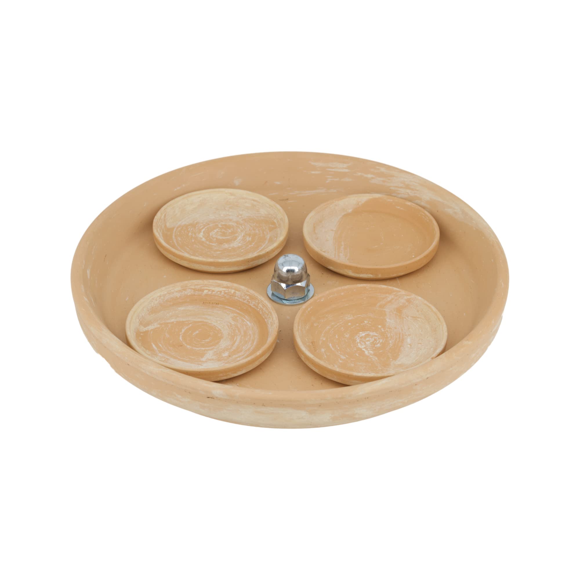 Advent Schale, Adventskranz, Adventsdeko für Winter/Weihnachten im Dekotrend aus Ton/Terrakotta - Hornet-Products Die Teelichtofen - Manufaktur (Marbled, Altrosa)