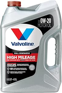 Valvoline™ Full Synthetic High Mileage with MaxLife™ Technology SAE 0W-20 Motor Oil 5 QT, (Model: 852399)