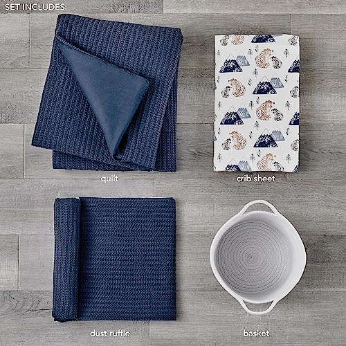 image for Levtex Baby - Mills Waffle Crib Bed Set - Baby Nursery Set - Navy - Na