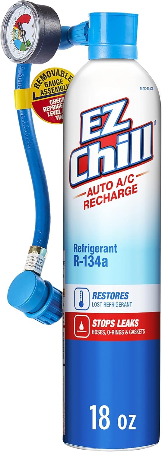 EZ Chill Auto A/C Recharge with Charging Hose and Gauge - Restores and Stops Leaks - 18 Oz