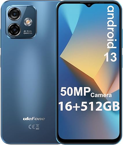 Ulefone Note 16 Pro teléfonos desbloqueados, hasta 16+512 GB, cámara trasera de 50 MP, cámara frontal de 8 MP, pantalla de 6.52 pulgadas, 4400 mAh,