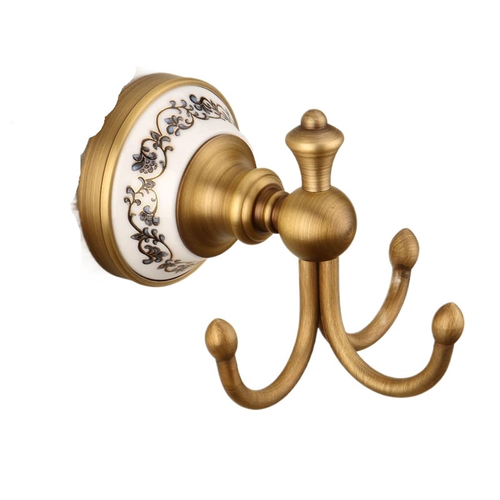 Yxinaer One Color Brass Plated Single Robe Hook Antique Brass Brushed Hook