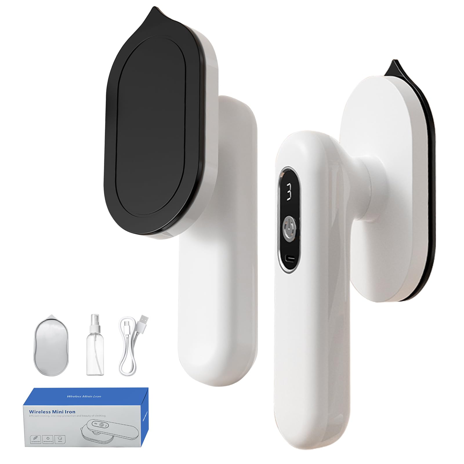auvstar Plancha de Ropa Sin Cables para Viaje con Batería 4000mAh,Mini Plancha Portátil con 3 Niveles de Temperatura,Recargable USB-C,Ultra Ligera para Negocios,Camping y Hogar