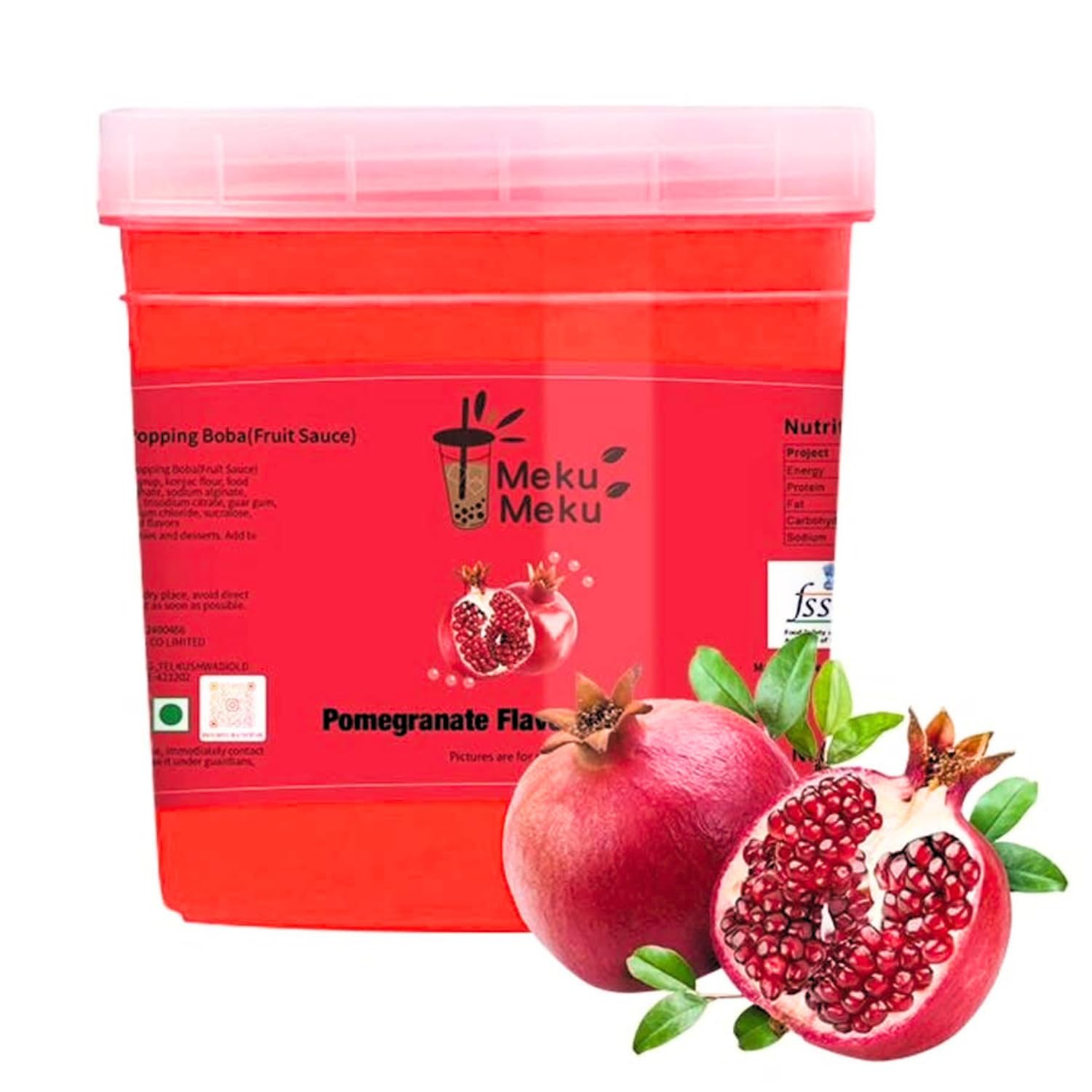 Meku Meku Popping Boba Delicious Pomegranate Flavour Juice 1.3kg (Imported)