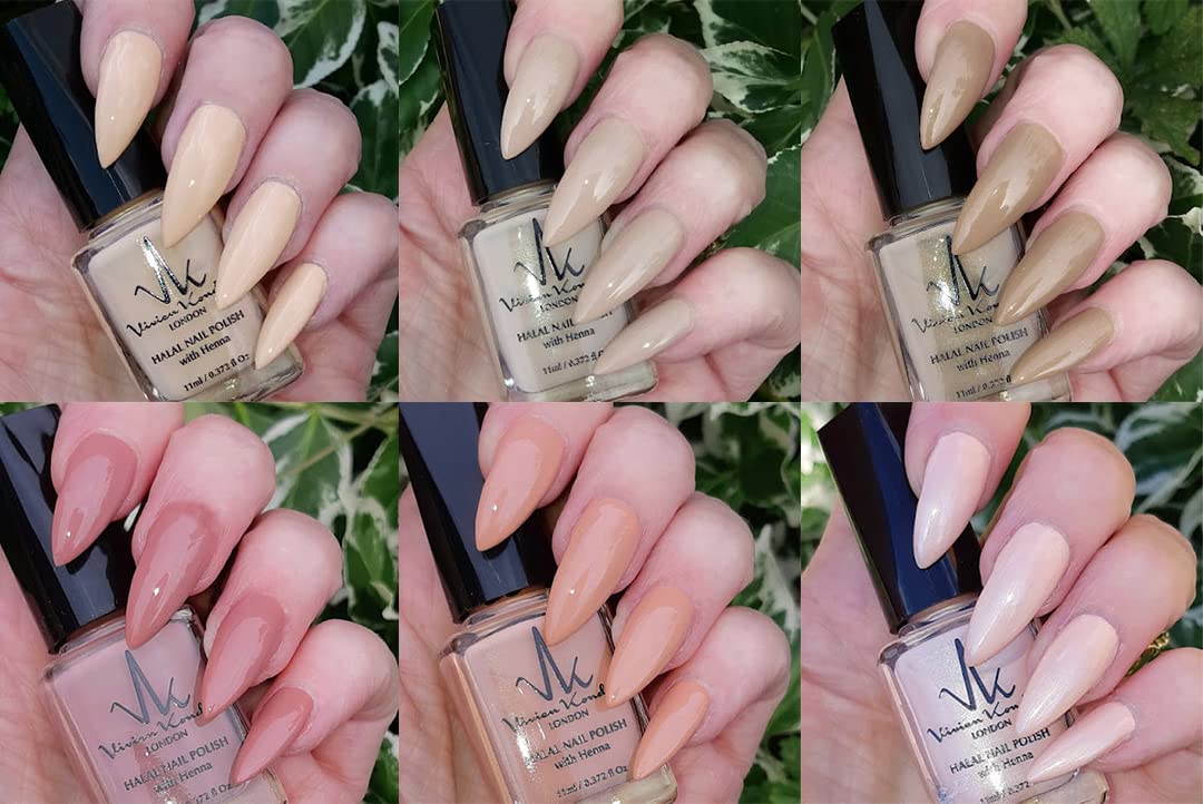 Vivien Kondor - Esmalte de uñas permeable con infusión de henna, apto para veganos y veganos, esmalte halal de larga duración (naturales)