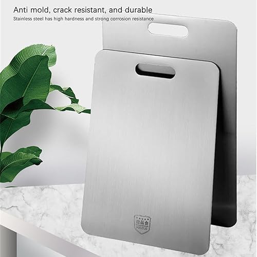 Miniatura 4 de Tabla de cortar de titanio, tabla de cortar de acero inoxidable para cocina de cocina, tabla de cortar de doble cara de gran tamaño, tabla de