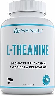 High Potency L-Theanine 250mg (Bonus Size 120 Capsules) - Relaxation, Stress Support for Men & Women from Vegan Source | Made in Canada