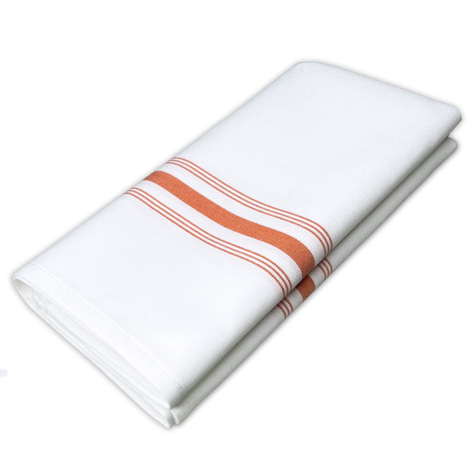 Juego de 12 servilletas de tela para restaurante, lavable, 18 x 22 pulgadas, calidad comercial, reutilizable, no plancha, no se decolora, fácil de quitar manchas, rayas naranjas
