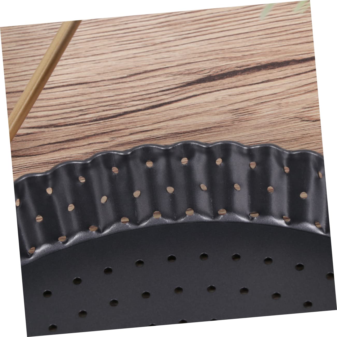 BRIGHTFUFU Non Stick Pizza Pan with Holes Large Baking Tart Mould Removable Bottom Tray for Quiche Cheesecake Muffins and Desserts Fluted Sides for Easy Release