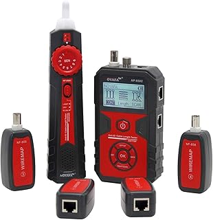 NOYAFA NF-858C Cable Length Tester with Mapping and VFL Function, Network Cable Tester for CAT5/CAT6, Coaxial Cable Tester and POE Tester with The Voltage