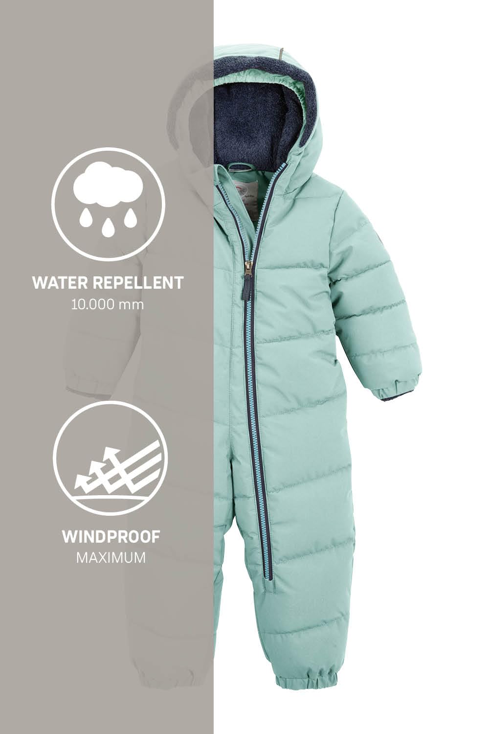first instinct by killtec Unisex Kinder Fiow 32 Mns Onpc Overall/Schneeanzug in Daunenoptik mit Kapuze (1er Pack)