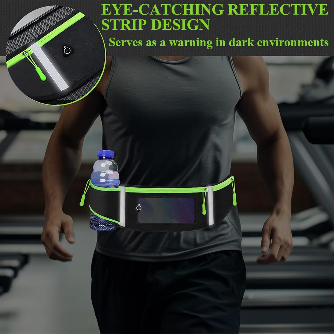 Marsupio Running, Cintura da Corsa, Marsupio da Corsa Impermeabile per Uomo e Donna, per Escursioni, Fitness, Viaggi, Corsa, Pocking, Accessori, Cintura Elastica