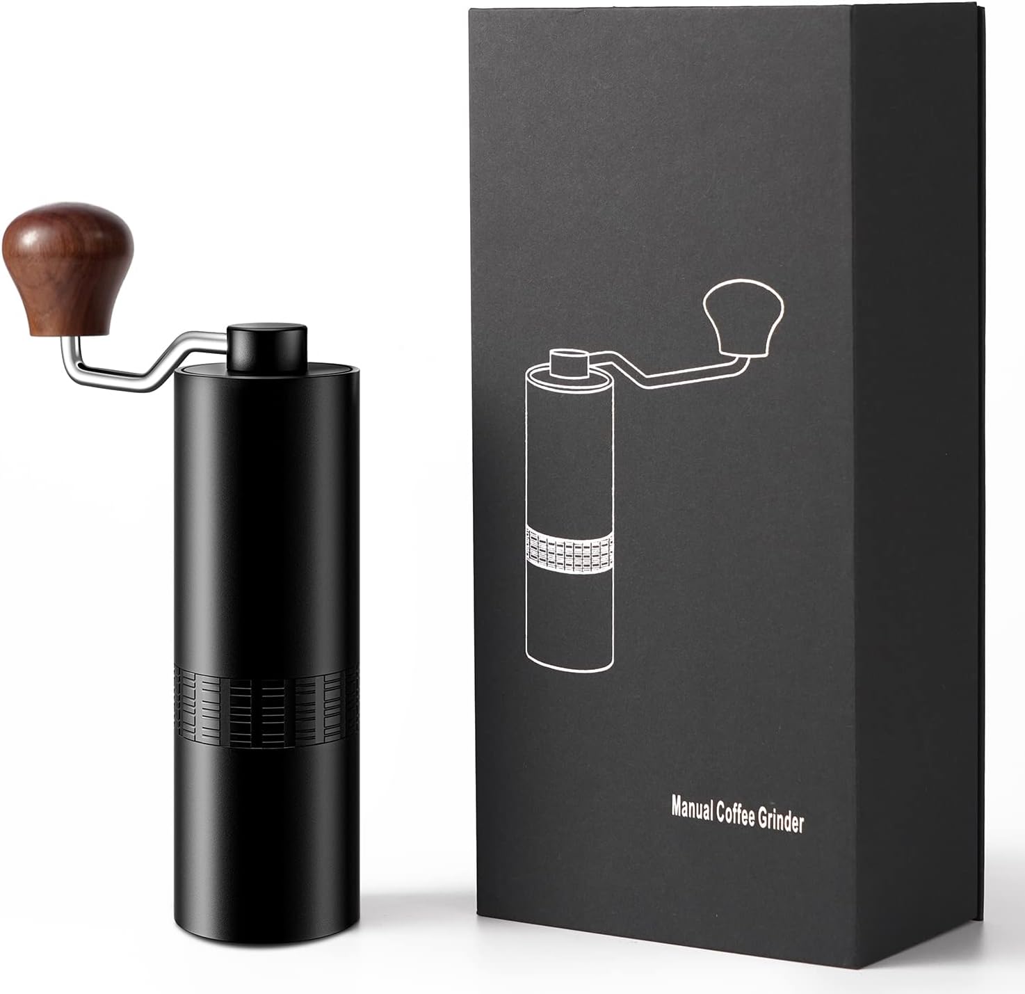 Manual Coffee Bean Grinder with 12 Adjustable Settings, Hand Conical Burr Mill for