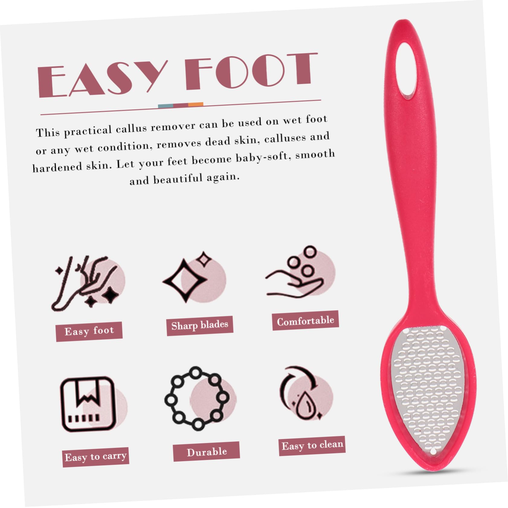 PACKOVE 2Pcs Professional Foot File Ergonomic Rasp for and Dead Skin Removal Travel Tools