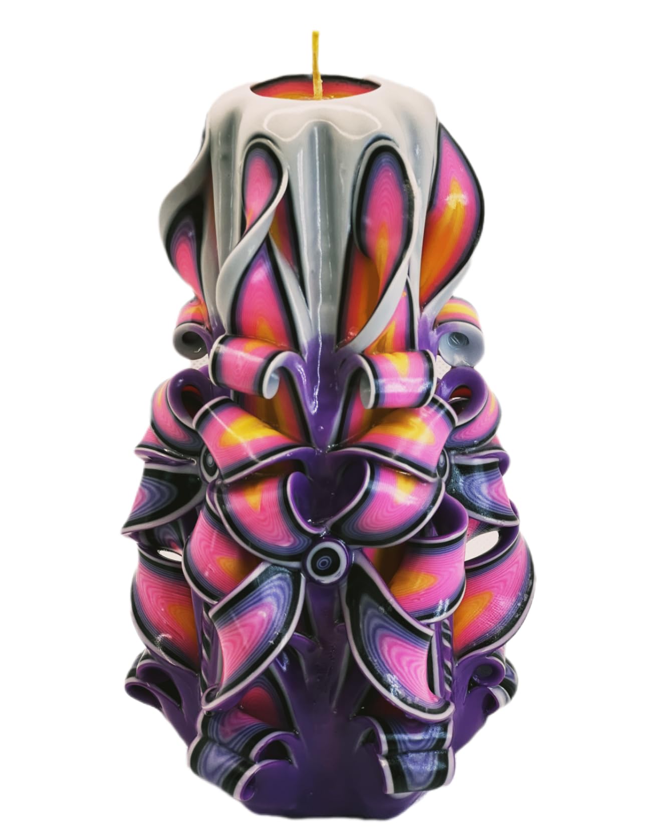 Vela de diseño hecha a mano, vela decorativa inodora Ø25 x h18 cm, vela cilíndrica de combustión larga 66 horas, mechas de algodón sin humo, decoración doméstica ideal y regalo versátil