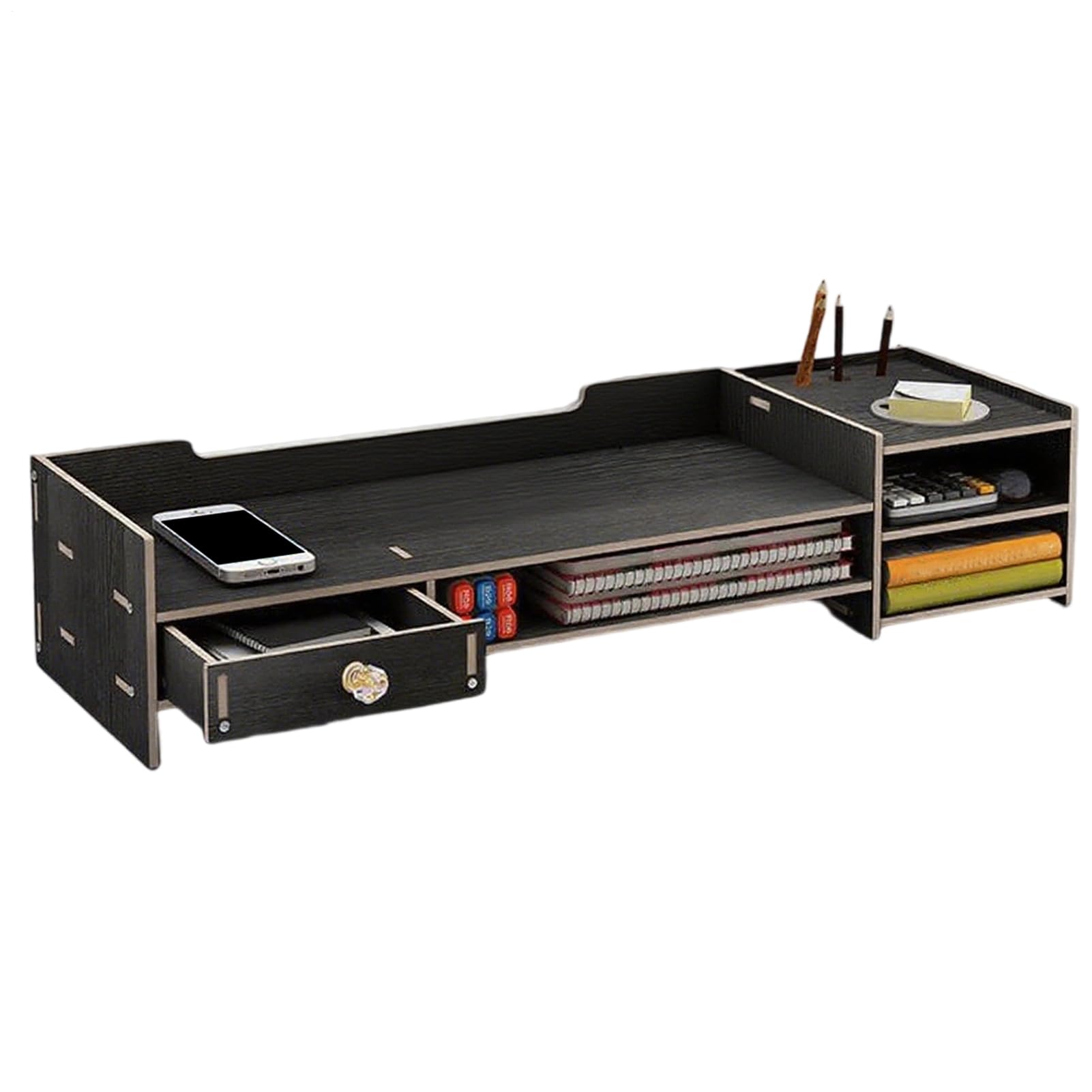 Supporto per Monitor Computer Supporto per Monitor da Scrivania | Accessorio in Legno per PC Ufficio Stampante Tastiera Organizzazione