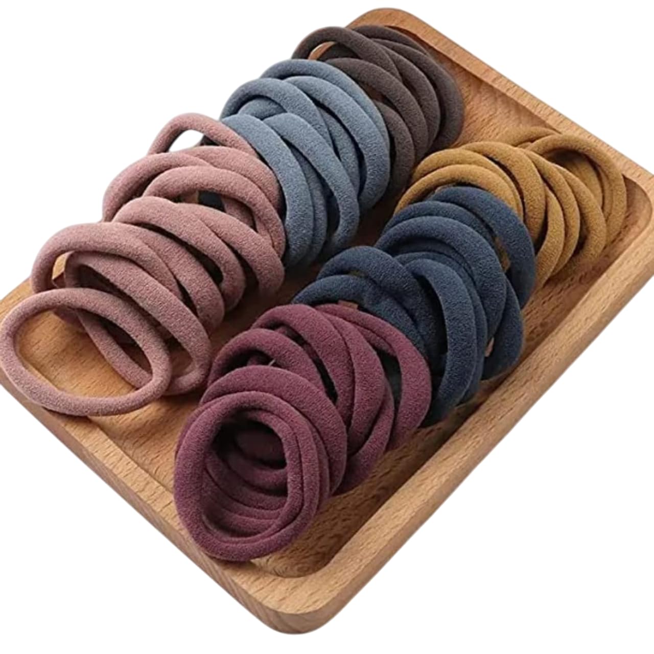 Seamless Thick Cotton Hair Rubber Bands, Durable Elastic Ties, Ponytail Holders, Hair Accessories for Women and Girls (Pack of 30 Pcs)