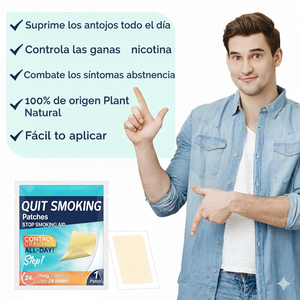 BAYON Parches para Dejar de Fumar Pack Paso 1 y 2 (21 mg + 14 mg) – Tratamiento Antitabaco con Reducción Gradual de Nicotina – Controla Ansiedad y Dependencia – 60 Parches 24h