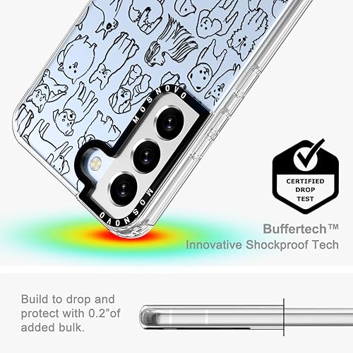 Miniatura 5 de MOSNOVO Funda para Galaxy S22 Plus, diseño psicodélico de los años 70, diseño transparente de plástico transparente con carcasa protectora de TPU