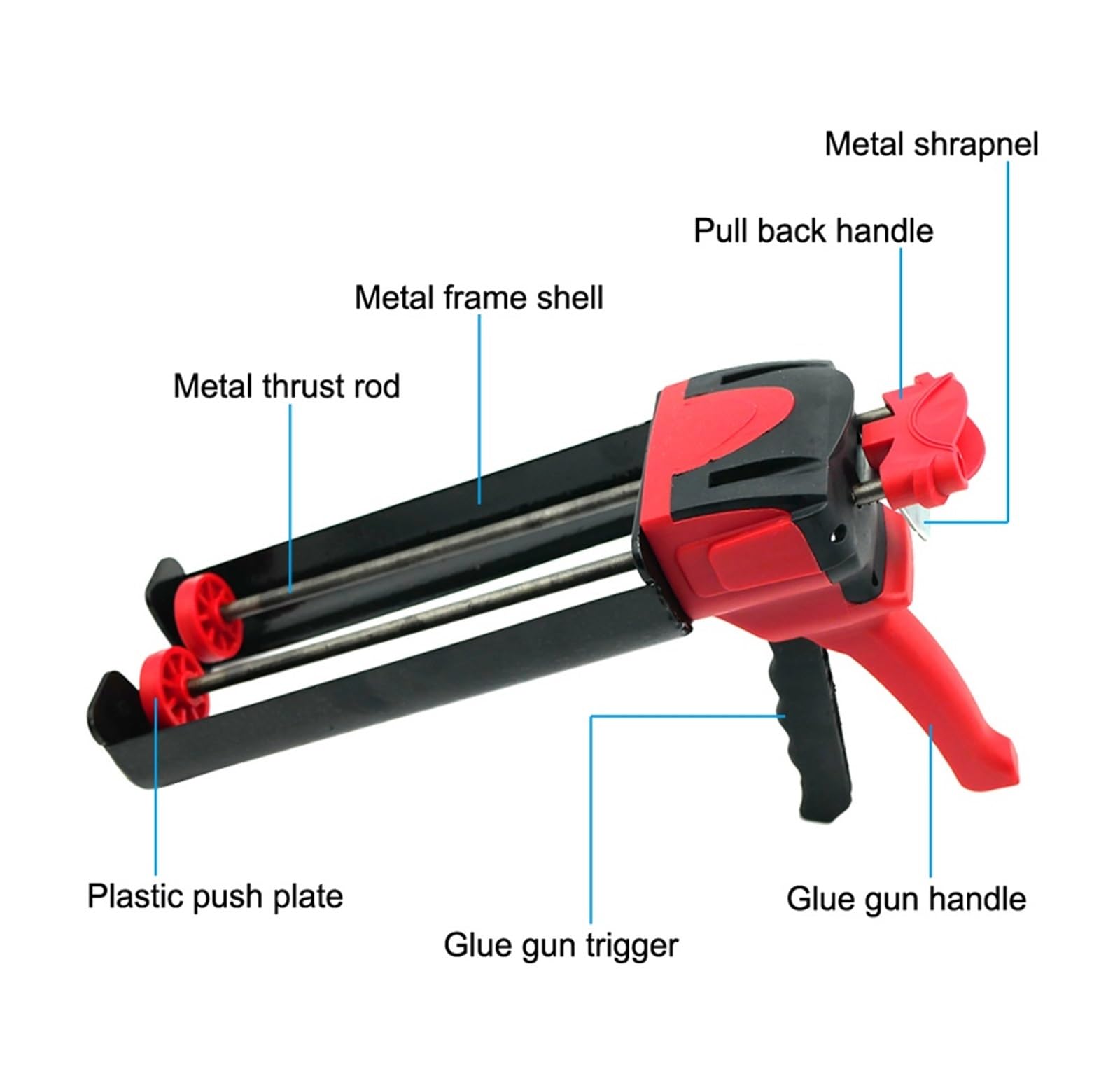 Pistola de calafateo eléctrica Ajustable de Mano Pistola de Cartucho de calafateo de Doble componente de 650 ml Aplicador de Pistola de Cartucho de Dos componentes