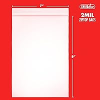 Vista 2 de Dirose Bolsas de polietileno transparentes con cierre de 7 x 8 pulgadas, paquete de 100, 2 mil de grosor, bolsas de plástico resellables