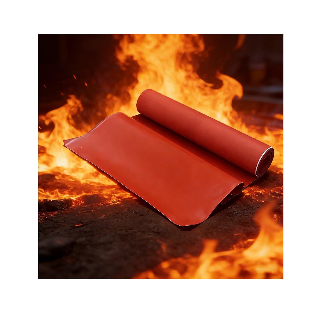 Coperte di saldatura, Foglio di panno in fibra di vetro ignifugo, Tessuto ignifugo da 2500 ° F con rivestimento in silicone, Copertura protettiva resistente al calore per saldatura e condotti