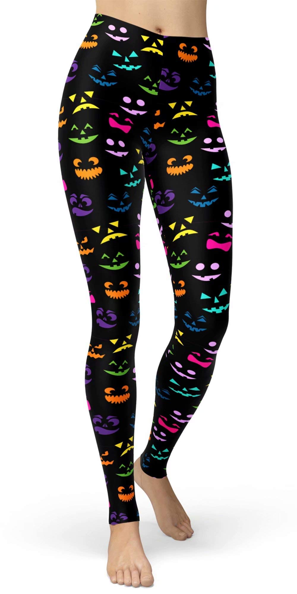 sissycos Women's 80s Leggings Neon Artistic Splash Printed Pants