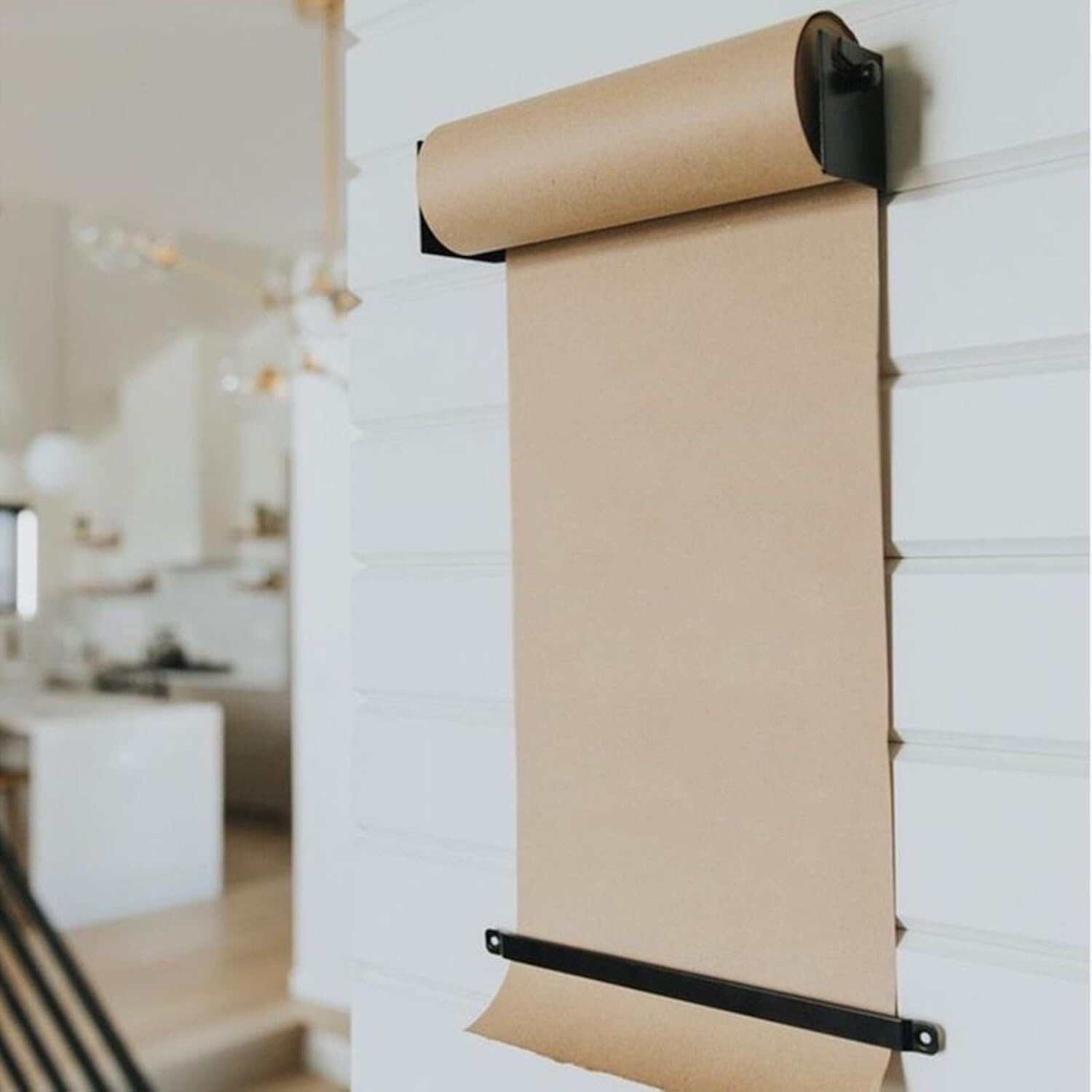 HTTGDGDH Bulletin Board Paper Kraft Paper Roll Dispenser & Cutter, Wall Mounted Butcher Paper Roll Holder For Diy Room Doodle Painting&Art Projects For Craft Poster Art Paper Roll,One Color-38inch