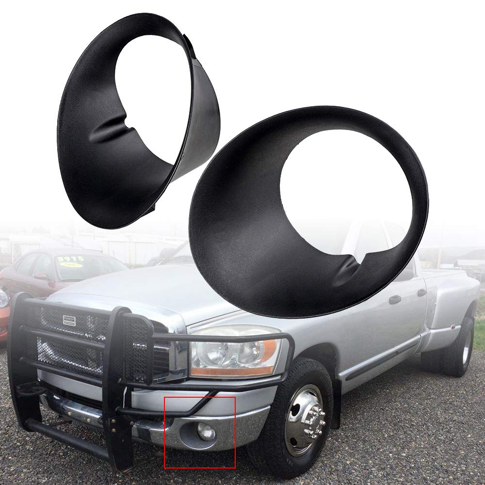 Astra Depot Driver Passenger Side Bumper Fog Light Lamp Bezel Cover Compatible with 2002-2008 Dodge Ram 1500-3500