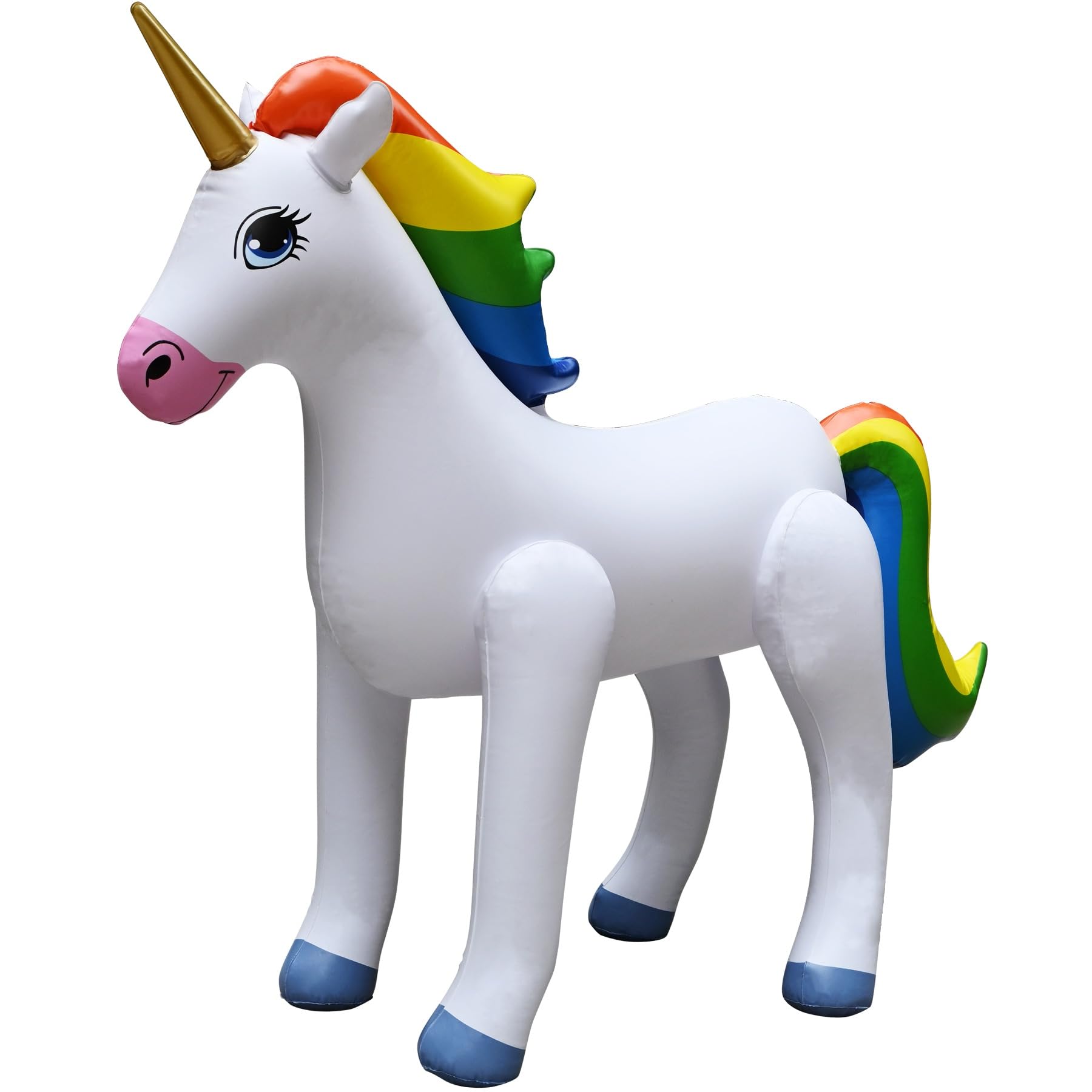 Jet Creations Inflatable Standing Rainbow Unicorn, Great for Pool, Party Decoration, Birthday, 40" L x 30" H, Multicolor