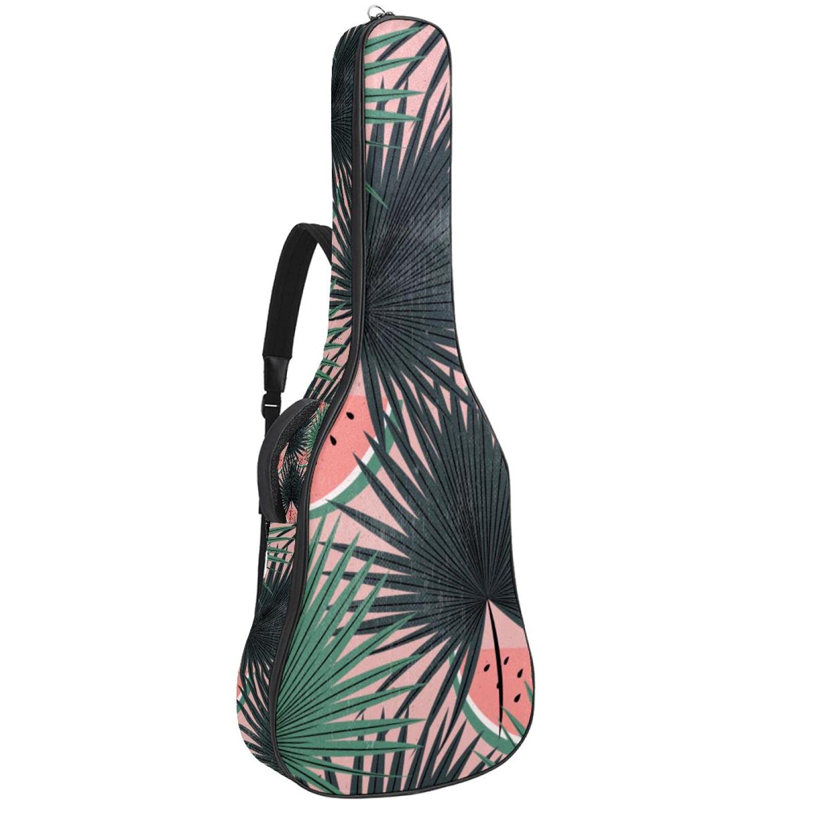 Étui souple pour guitare basse avec boucle de suspension arrière pour guitare électrique, rose pastèque