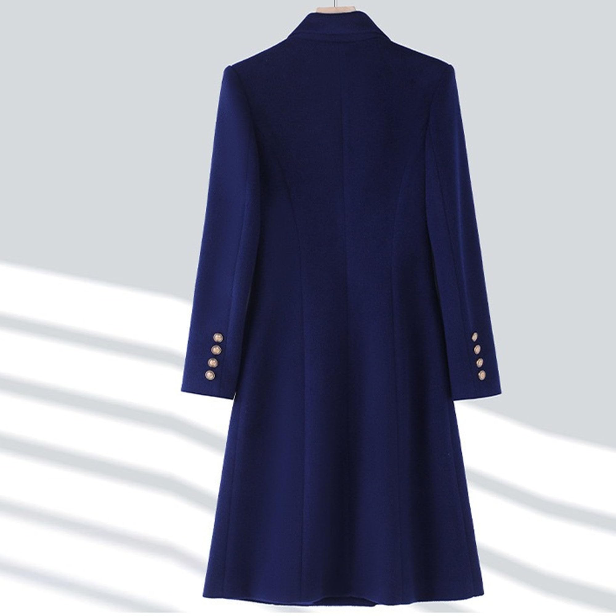 Trench da donna con risvolto tacca linea cappotto doppio petto spesso pisello cappotti giacca con tasche