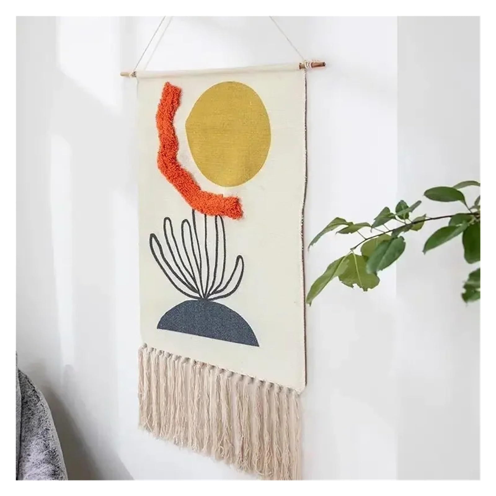 BDFJEDS Tapestry Wall Hanging 50x90cm Macrame Wall Hanging Tapestry Tassel Woven Geometric Canvas Home Decor(Color-17)