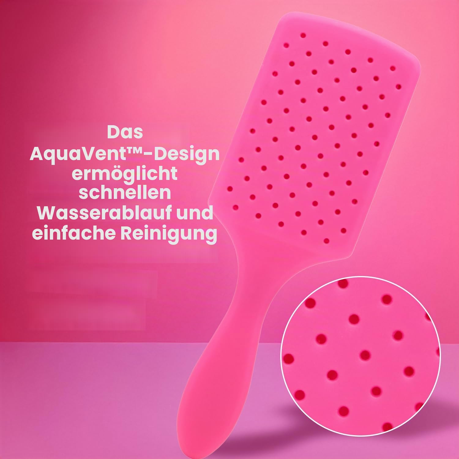 WetBrush Paddle Detangler mit HeatFlex-Borsten und Aquavents zum Trocknen, breitere Oberfläche, entwirrt das Haar mit Leichtigkeit, geeignet für alle Haartypen, Aqua