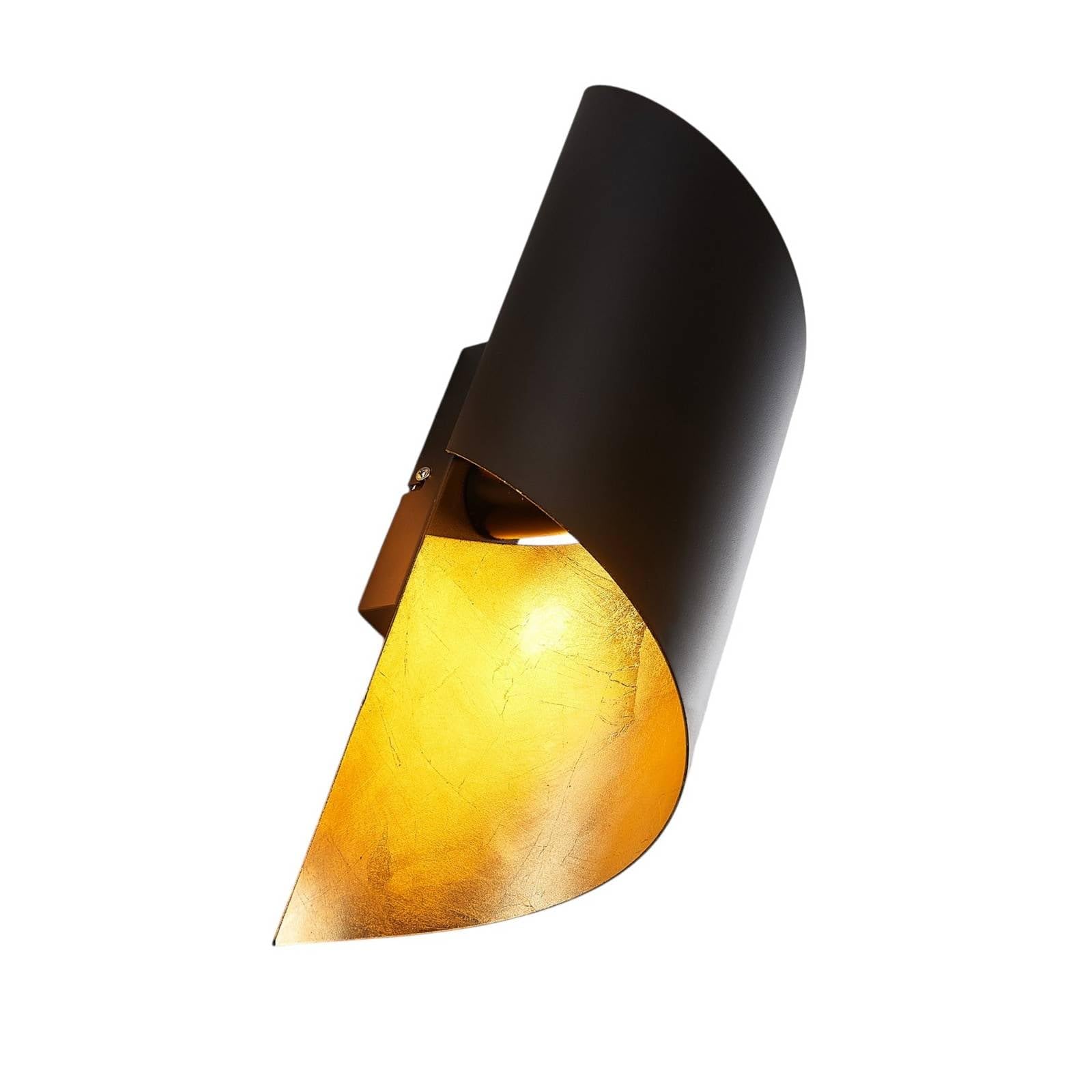 Lindby Wandlampe schwarz gold, Uplight und Downlight Effekt Wandleuchte innen IP20 Wandspot 1x E27 ohne Leuchtmittel Wandbeleuchtung Wohnzimmer Esszimmer