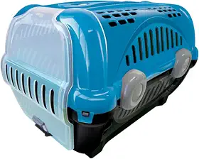 Furacão Pet Luxo Caixa de Transporte, Azul/Cinza, 1
