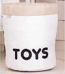 Cesto Organizador para Brinquedos Toys, branco/Caqui