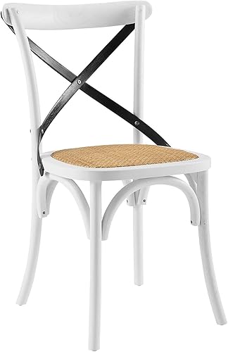 Modway Gear Side, silla de comedor, color blanco y negro