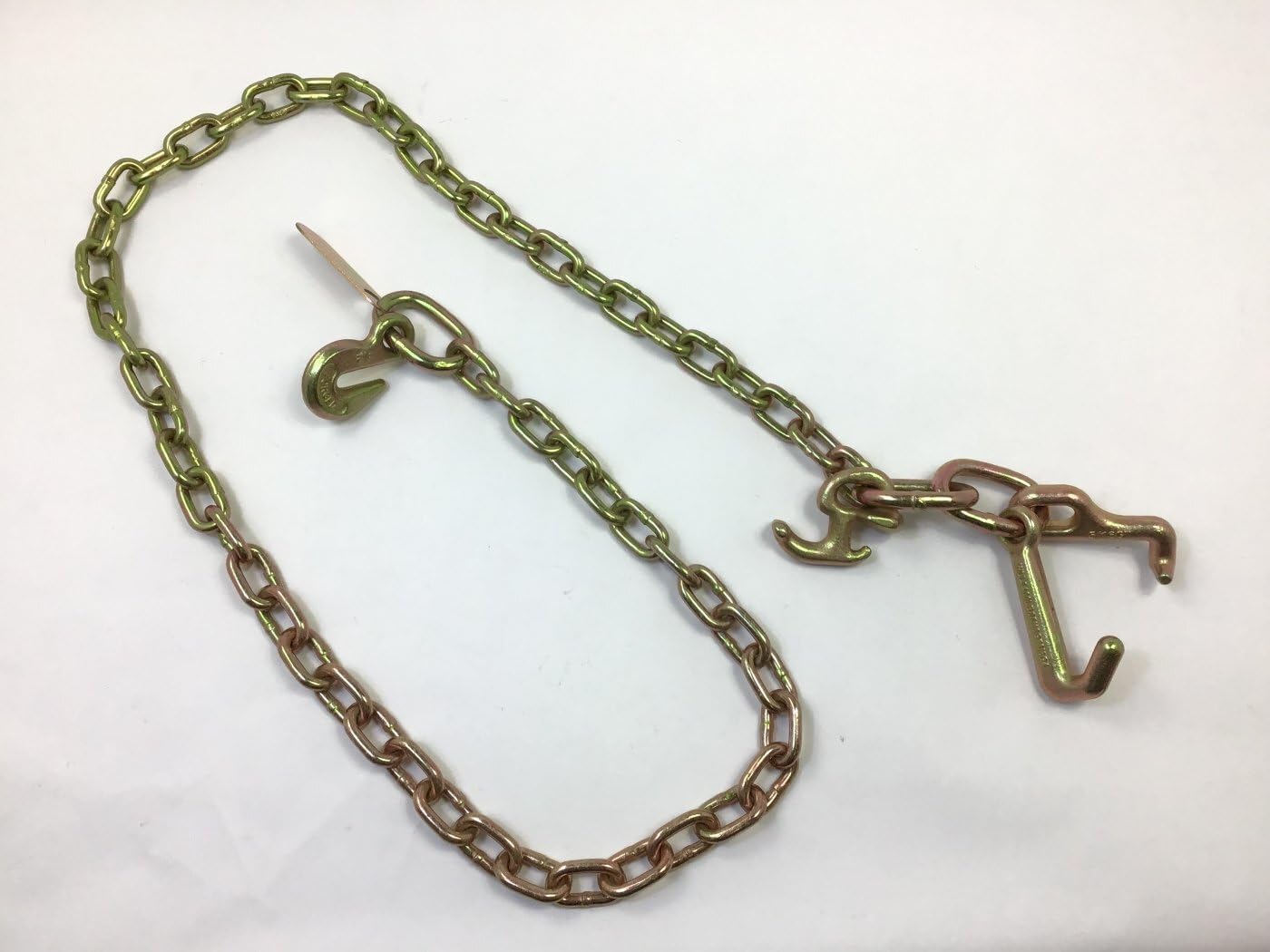 6 ft Auto Transport Flatbed Chain with RTJ Cluster Hooks+Grab 4700 lbs WLL 5/16" Grade 70 (1)