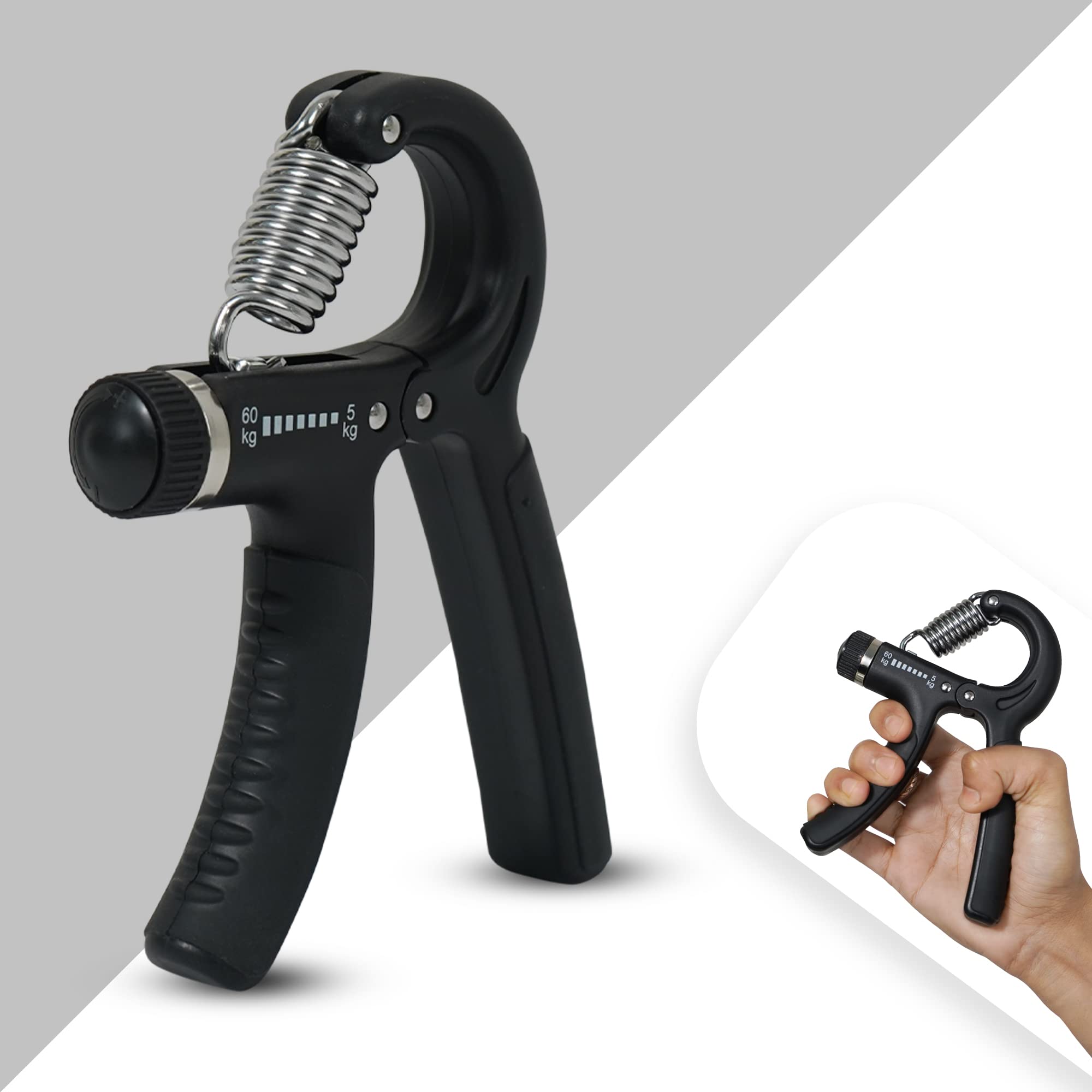 PROUT Adjustable Hand Gripper | Hand Grip Strengthener | Non- Slip Hand Gripper | Fitness Grip | Hand Gripper for Men & Women for Gym Workout (5-60Kg)(Sooty) (B0BZP3FZ5P) Amazon Price History, Amazon Price Tracker