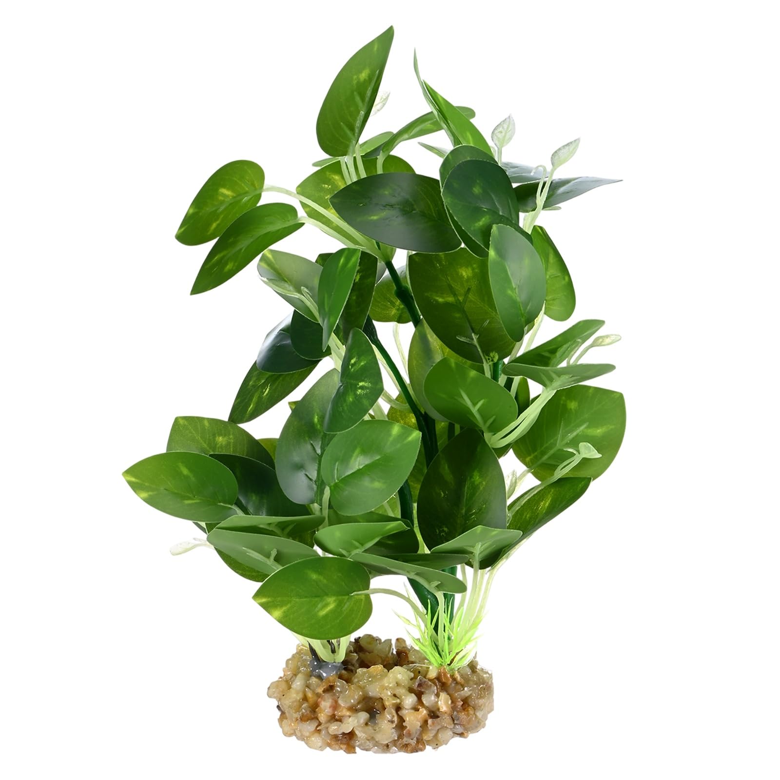 M METERXITY 1-Pack Aquarium Plant, Small Plastic Artificial Plant Water Grass Fish Hide Accessories for Aquarium Decoration/Fish Tank Decoration/Terrarium [Style 7, Green]