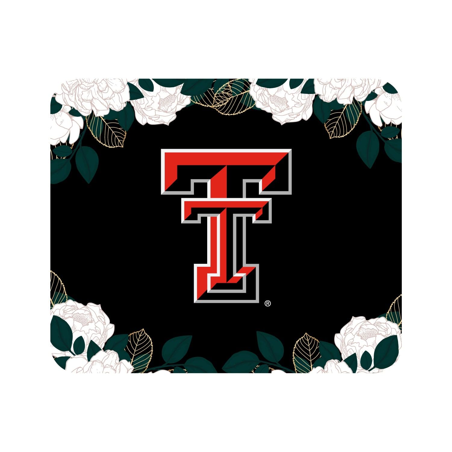 Mouse Pad, Fabric, Texas Tech University Standard/Floral White
