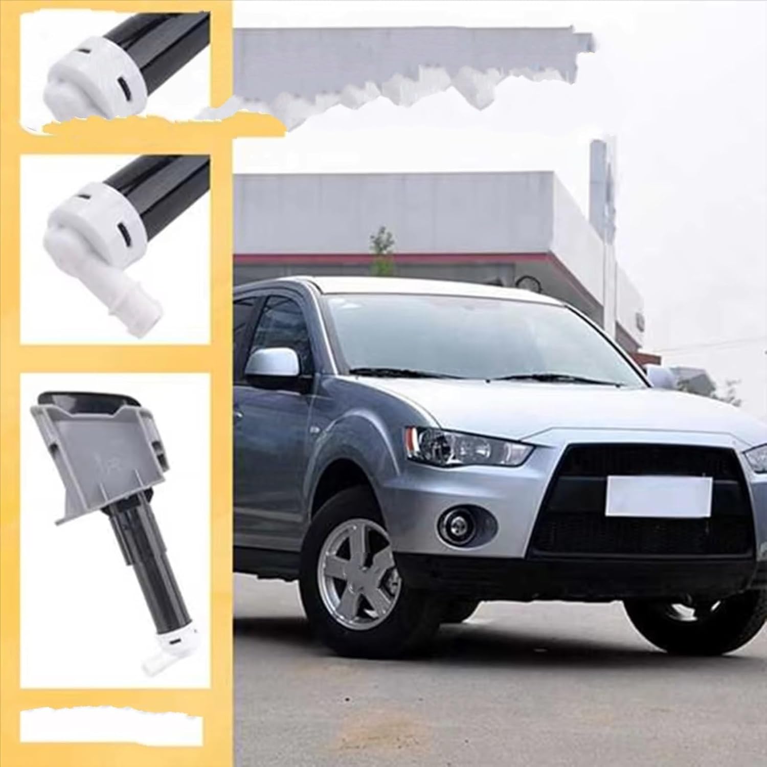 Car Bumper Headlamp Washer Nozzle Cover for Mitsubishi for Outlander Sport for ASX RVR GA 2010-2014 Car Headlight Washer Nozzle Headlamp Cleaning Spray Pump