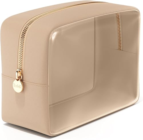Embla Bolsa de maquillaje transparente para mujer, bolsa de cosméticos transparente, bolsas de cosméticos con cremallera, lindas bolsas de nailon