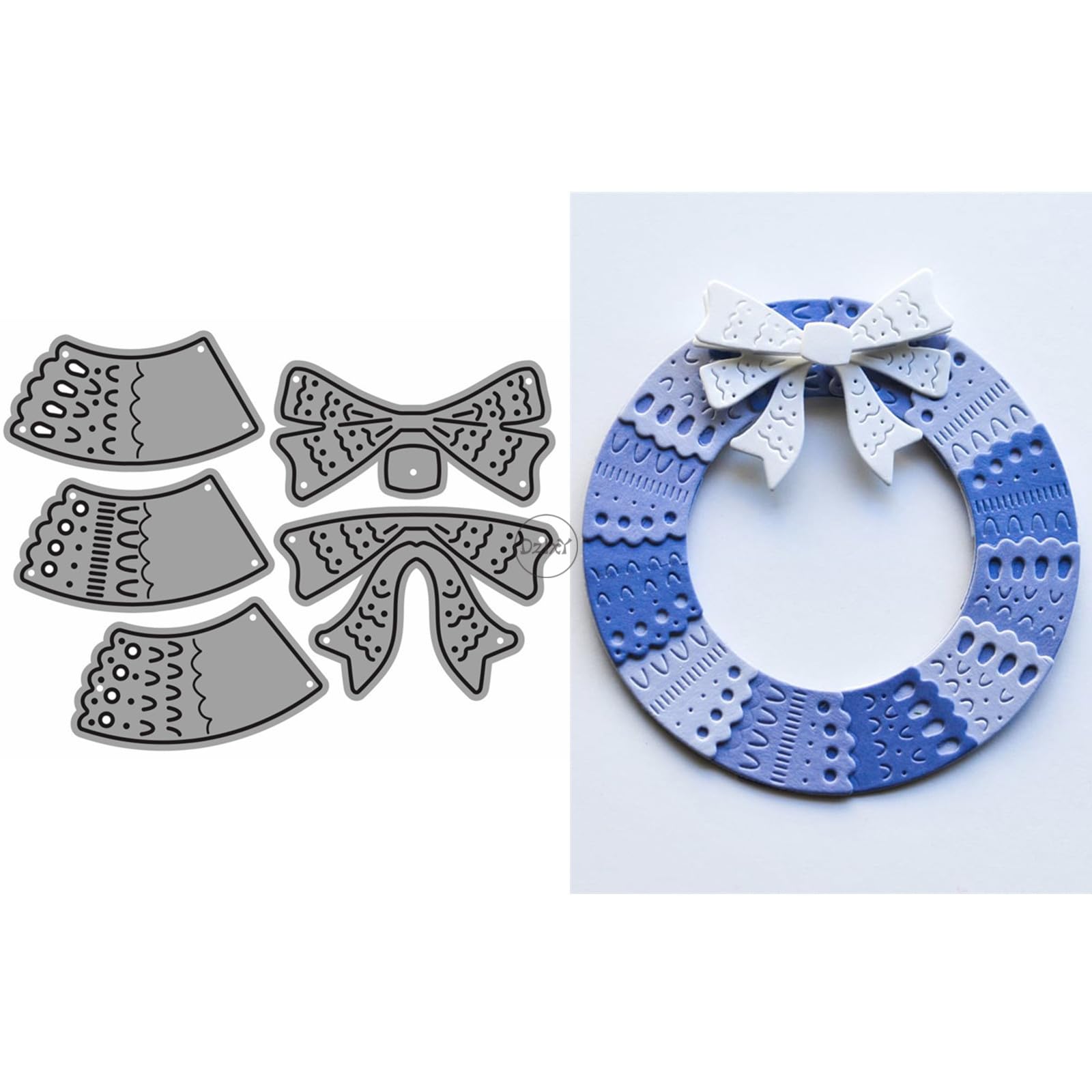Patchwork Christmas Garland Metal Cutting Dies for Card Making — image 1