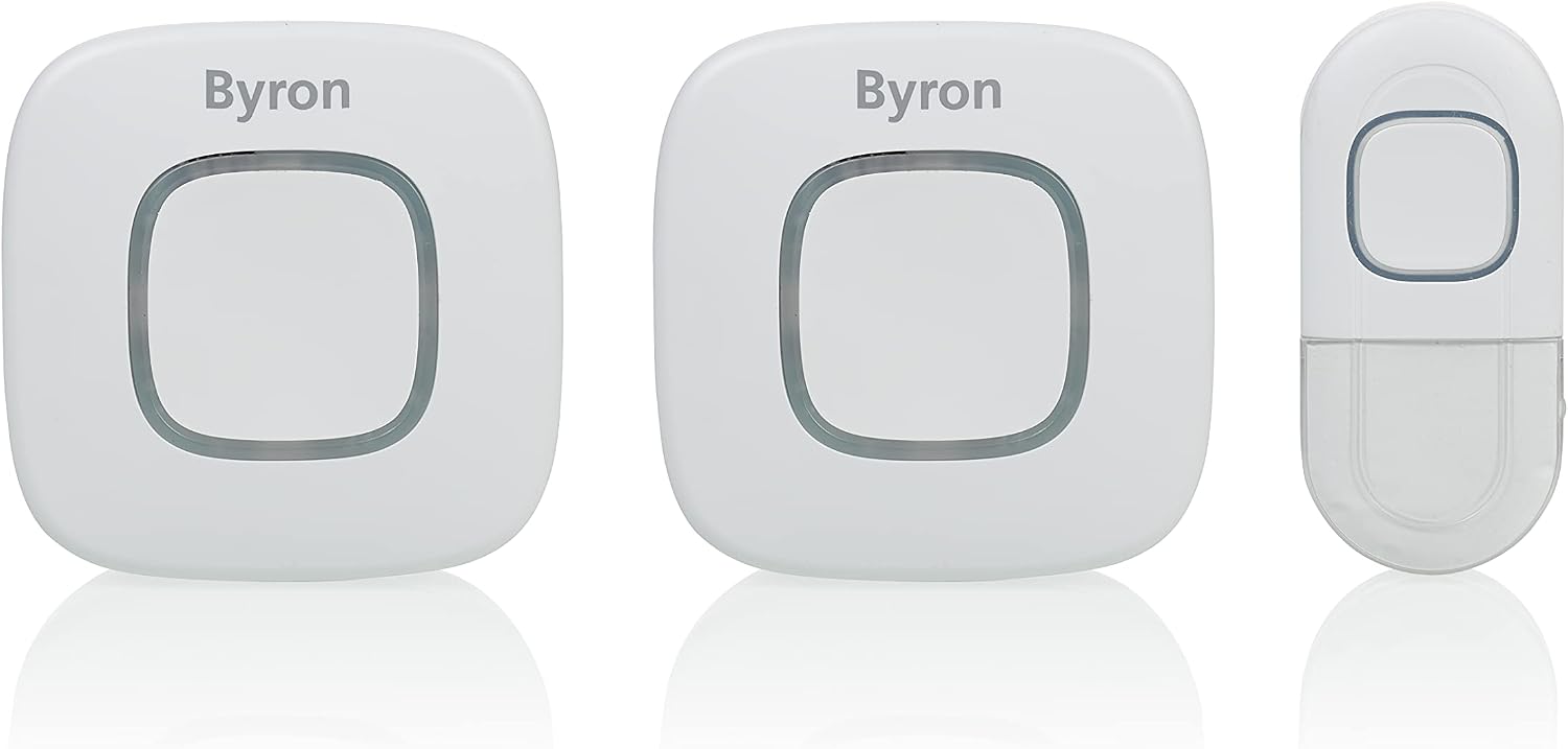 Byron Wireless Portable Doorbell Set, Smart Control, 200m Range, 8 Melodies, Volume Control, Colourful Visual Alert System - Image 3